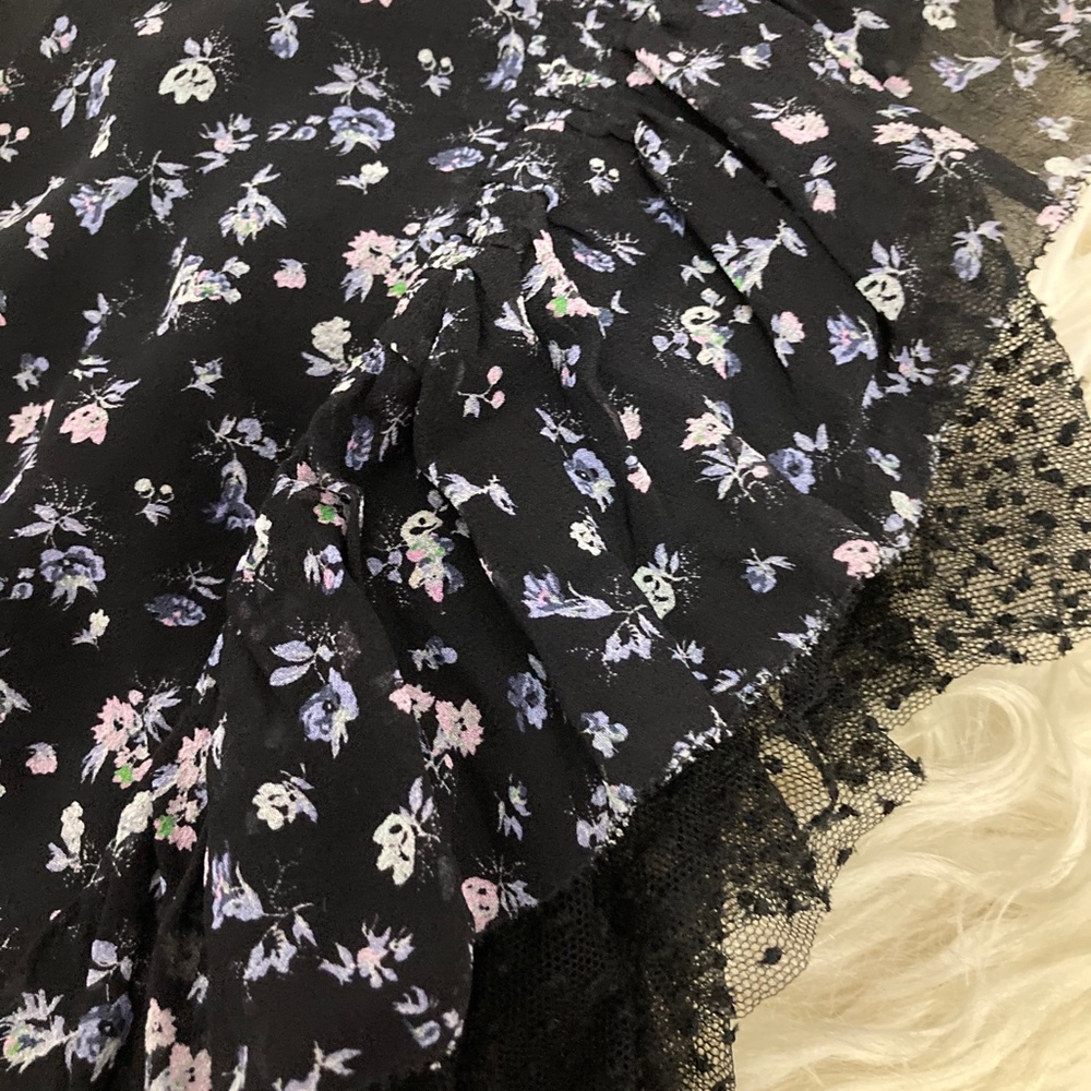 LOVESHACKFANCY Silk Floral Print Blouse - Picture 7 of 8